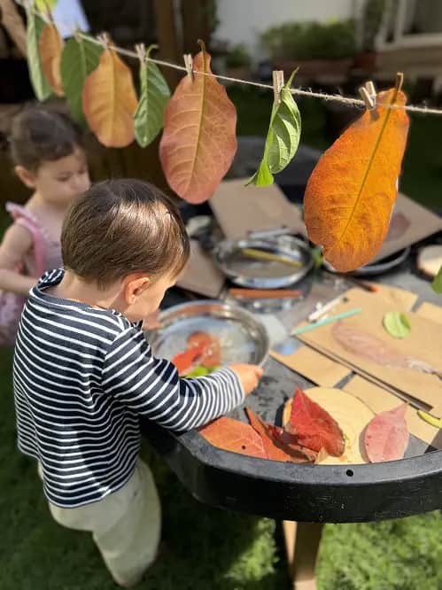 Children doing nature activities at Natures Workshop, Forest Oasis Nursery